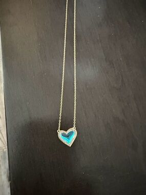 Kendra Scott Gold Dichroic Glass Heart Necklace